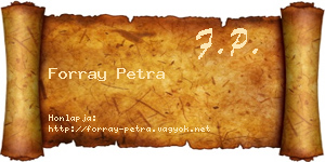 Forray Petra névjegykártya