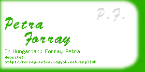 petra forray business card